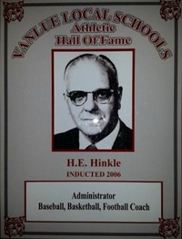 Vanlue Local Schools  Athletic Hall of Fame Award for H.E. Hinkle